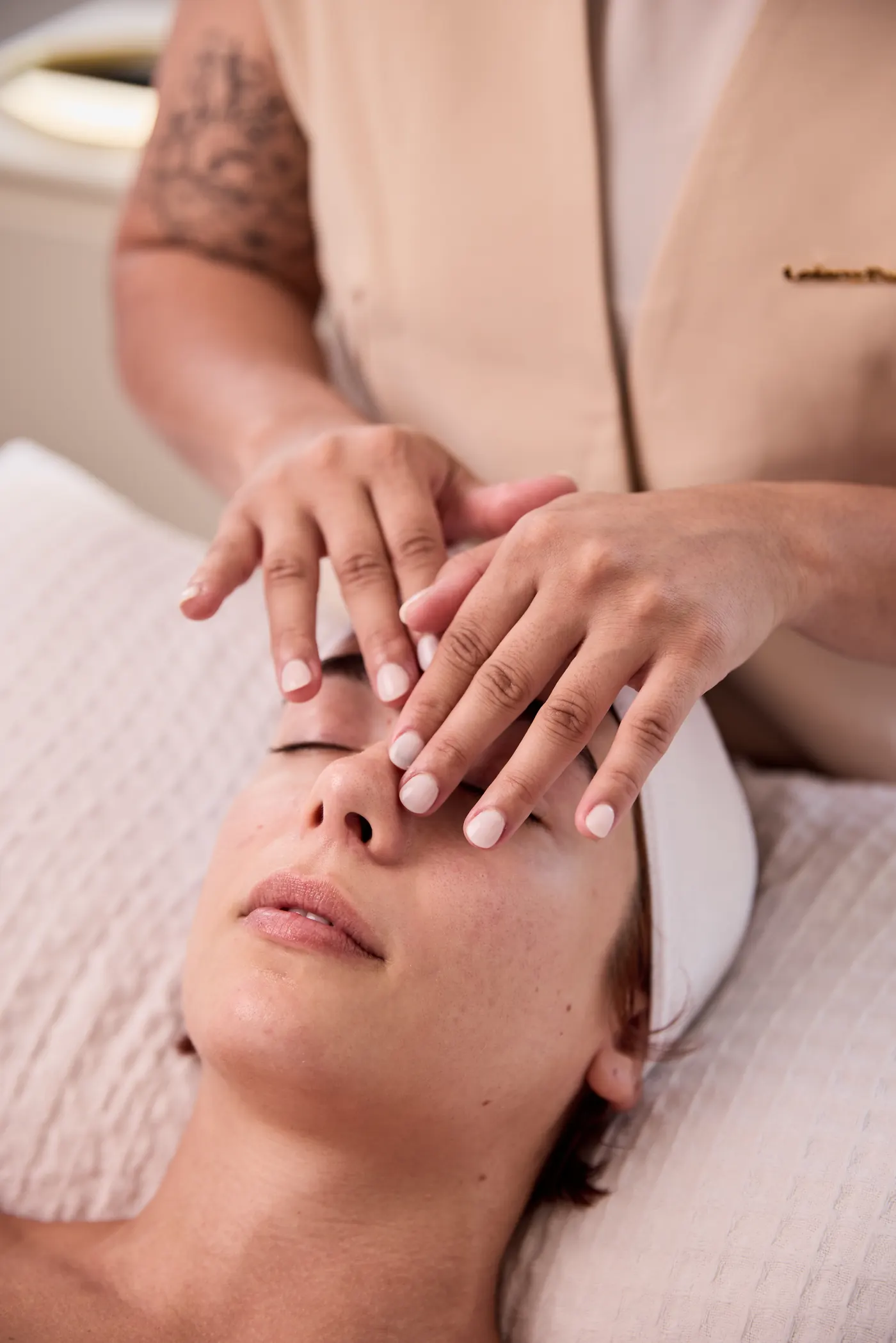 Facial massage close-up at La Bella